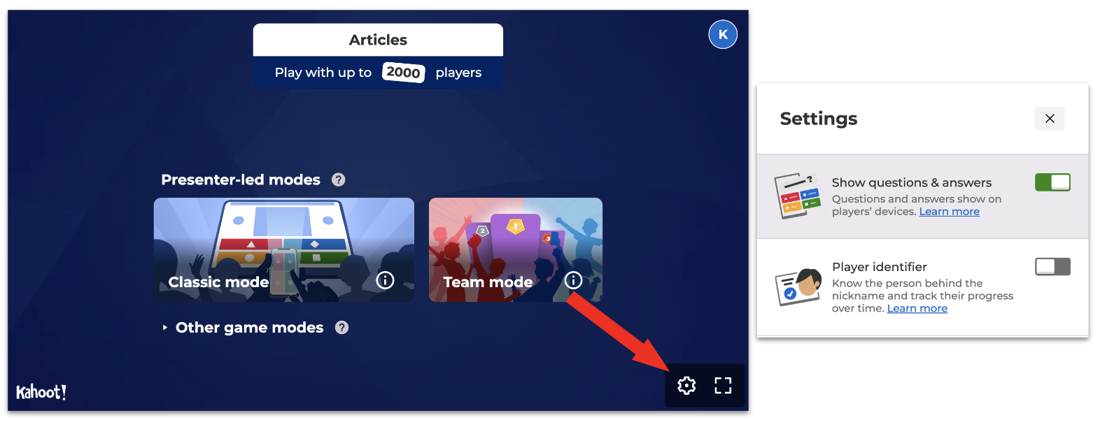 Kahoot! live game: see questions on player's screen – Help and Support  Center