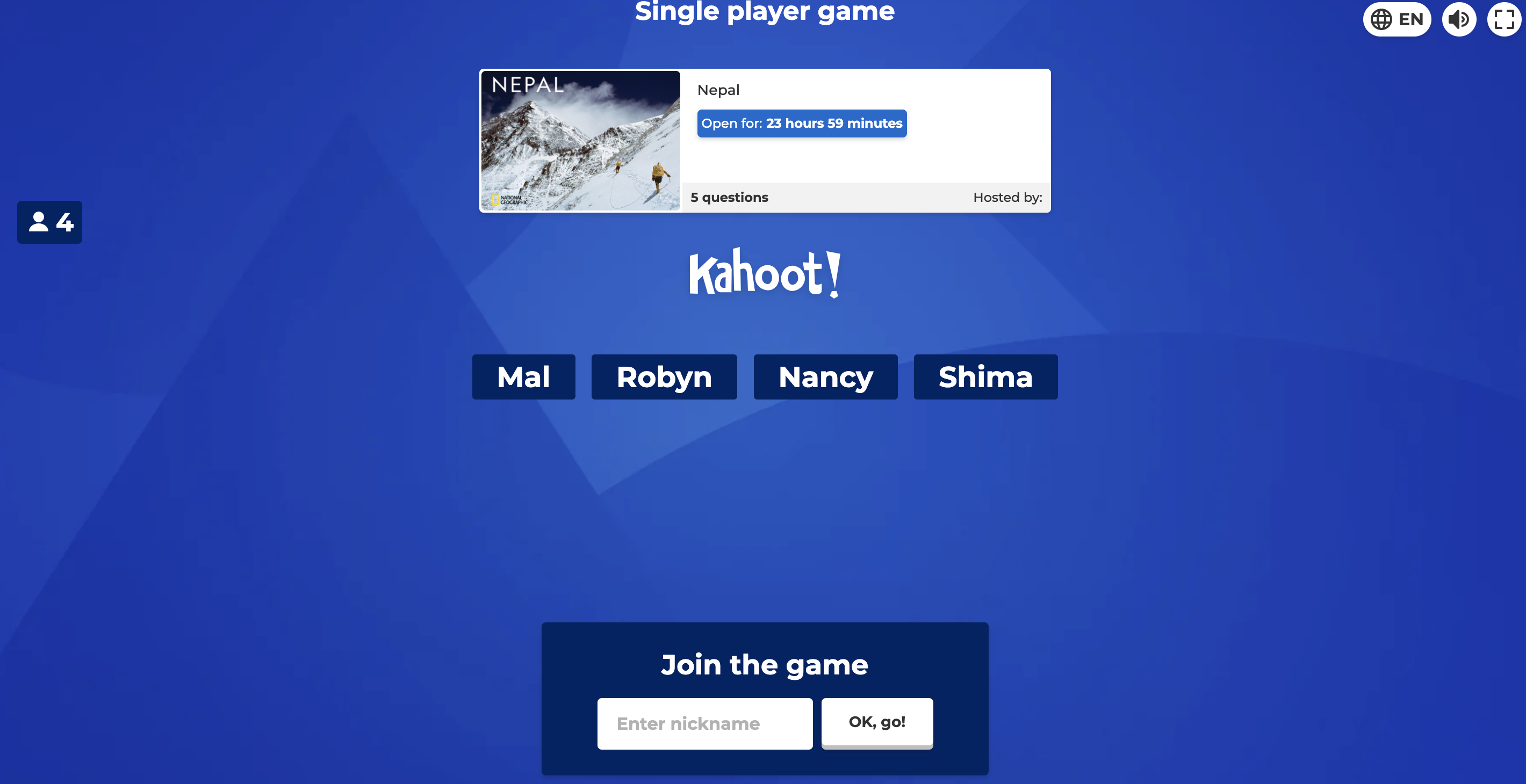 Kahoot!, Play this quiz now!