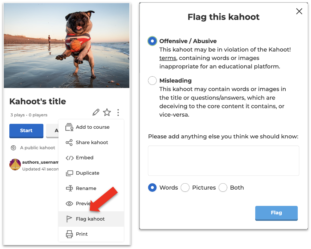 How to flag inappropriate Kahoot! content Help Center