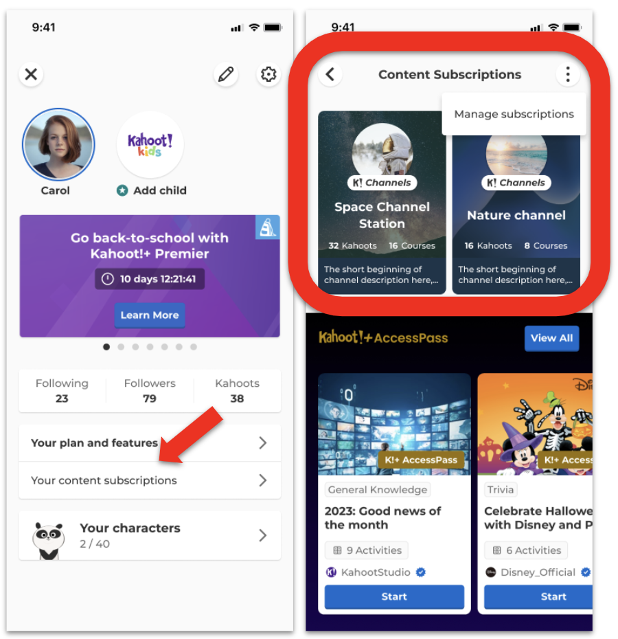 Kahoot creator channels how to find and subscribe help center