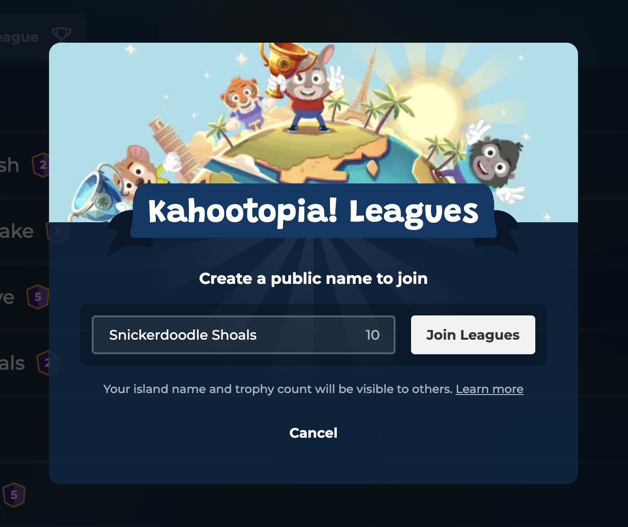 kahootopia leagues