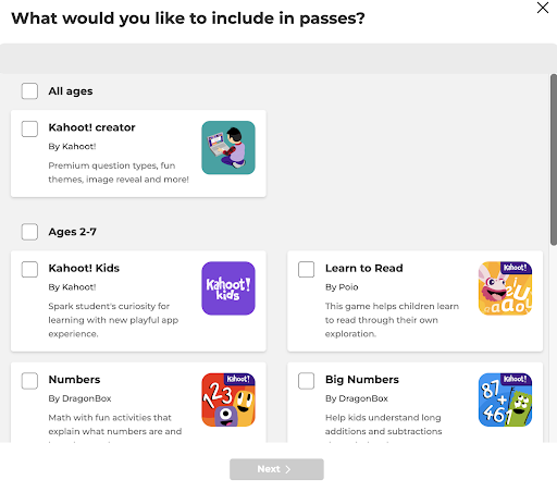 kahoot student passes