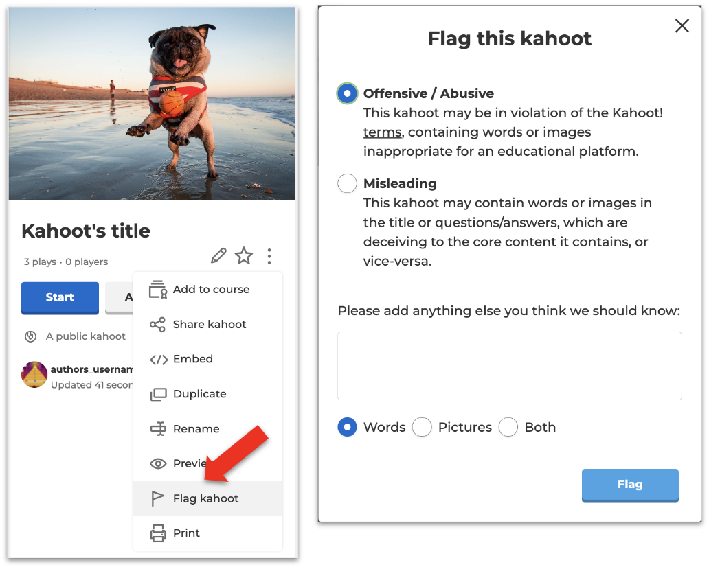 Kahoot-Flaggen