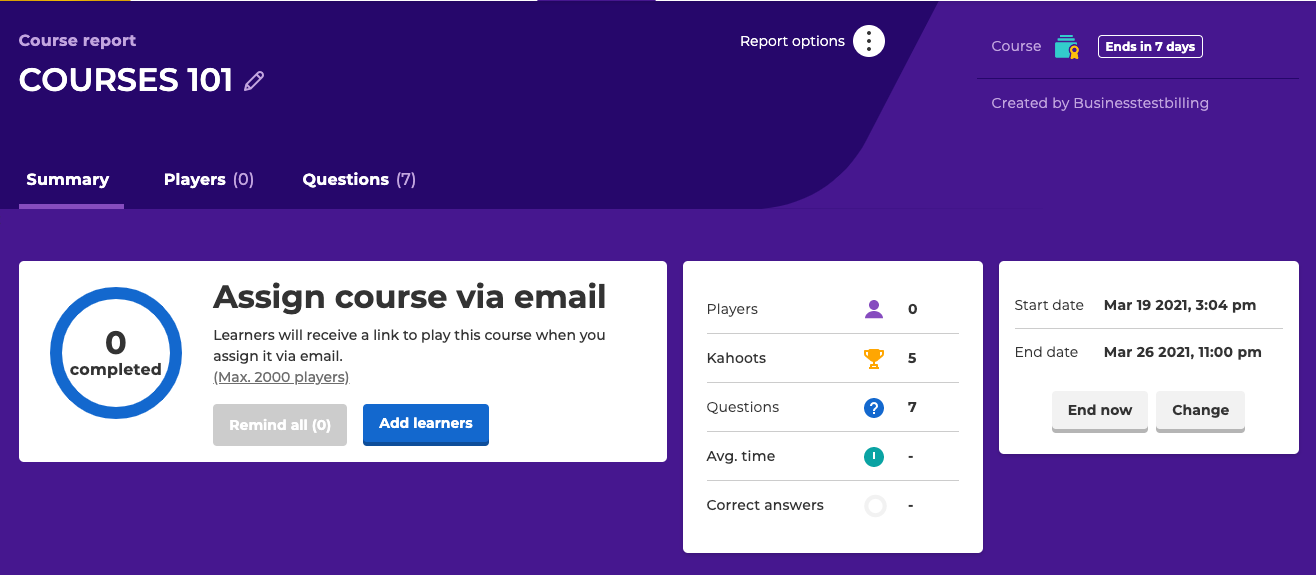 Kahoot Online-Kurse