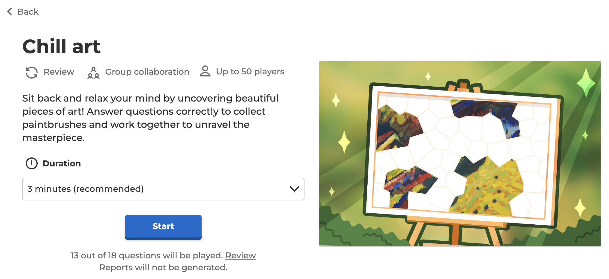 Chill art Kahoot! game mode