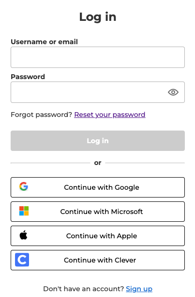 kahoot login