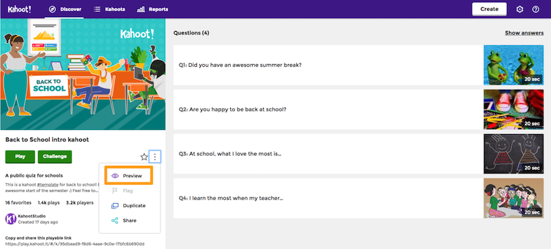 How Can I Preview Play A Kahoot Alone Help And Support Center