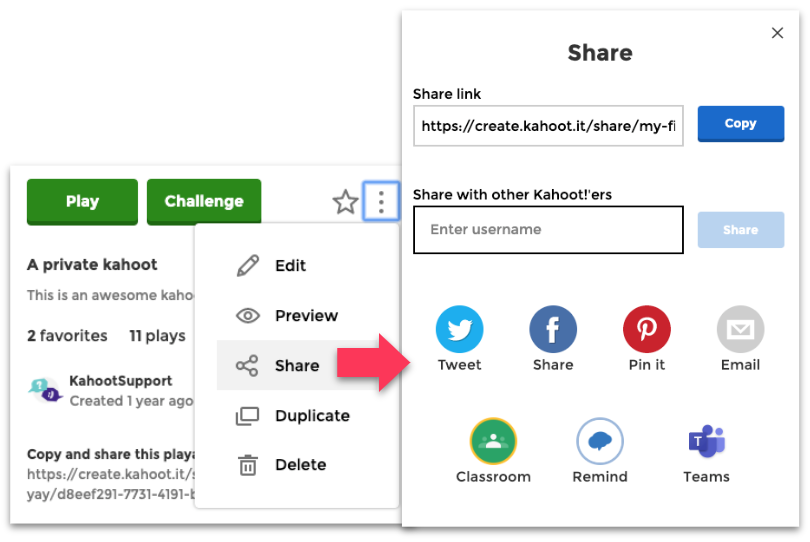 How To Share A Kahoot Help And Support Center