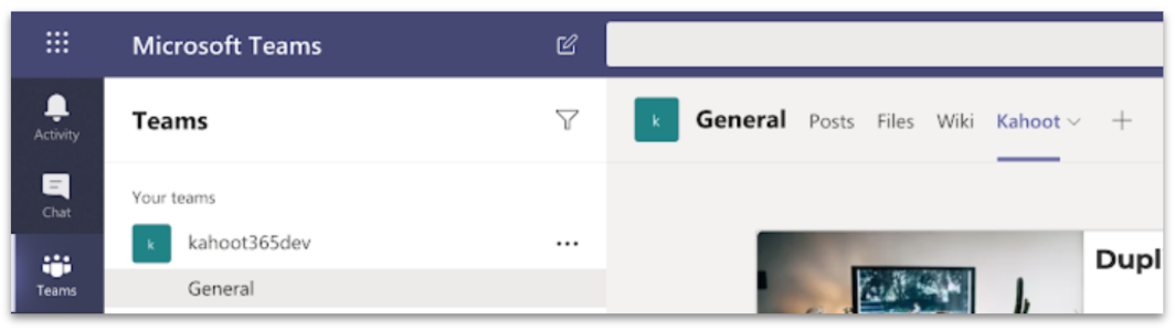 Kahoot!'s Microsoft Teams app – Help and Support Center