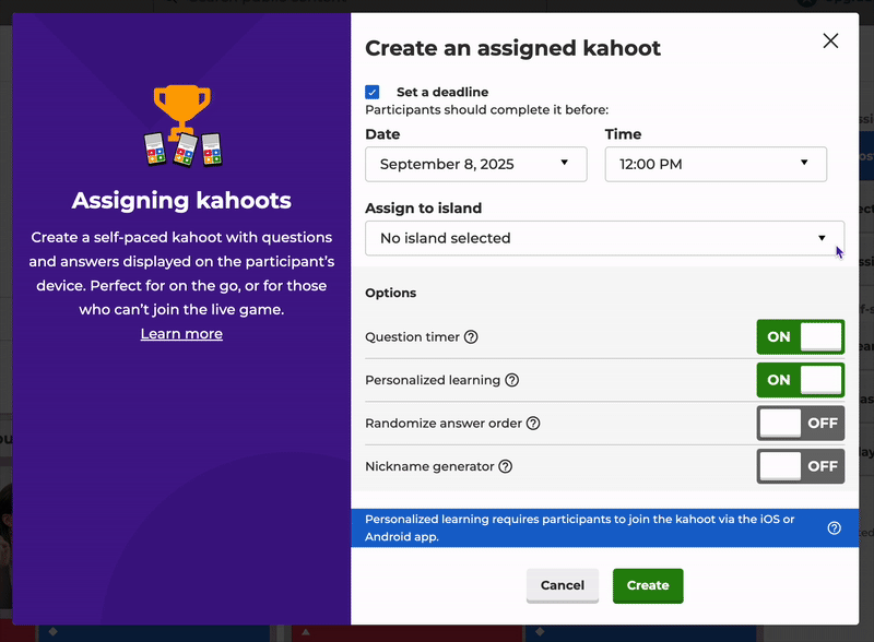 Kahootopia!: How to assign a kahoot to island – Kahoot! Help & Resource ...