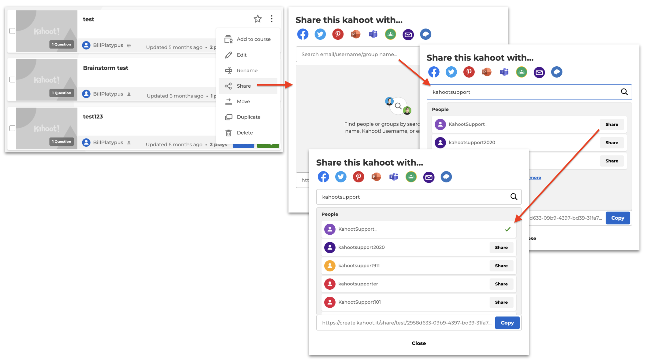 How to share a kahoot – Help and Support Center