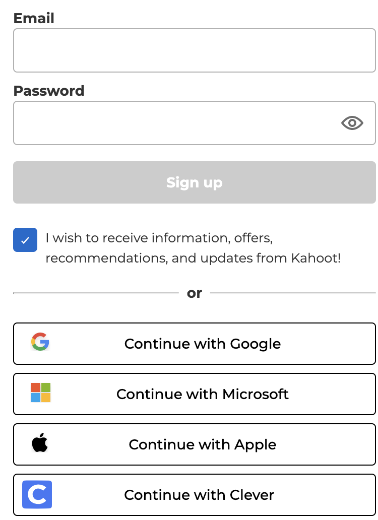 Kahoot Create Account